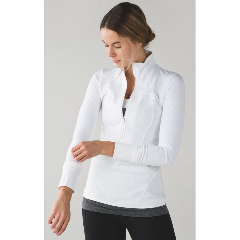 Women’s Lululemon White Define Half Quarter Zip Jacket Pullover Size 6 Small